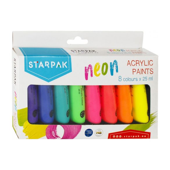 STARPAK neon akrilfesték 8 szín 25ml 484981