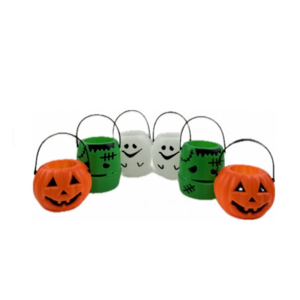 Vödör plasztik 6,5*4,5+7*6,5cm halloweeni mix 5999124579583