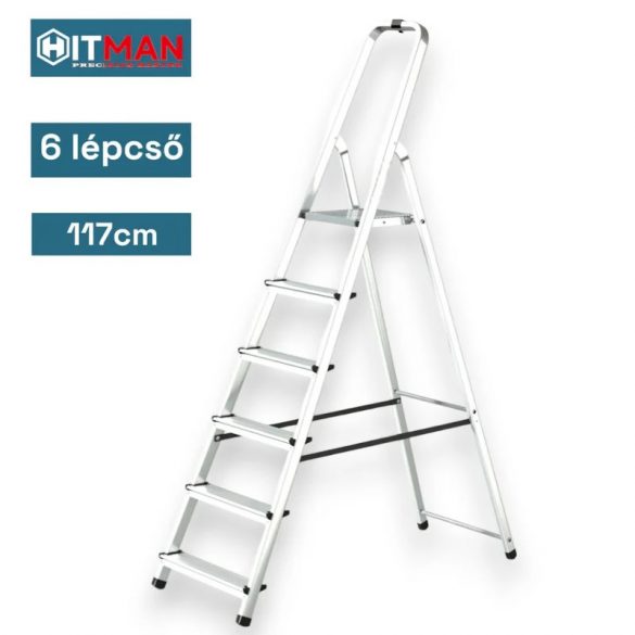 Hitman  Egyoldalas Aluminium Létra, 117 cm Magas, 6 Lépcsőfokos, 125 kg HT-NIL-6484