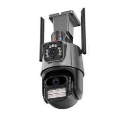   Két Képernyős Biztonsági Kamera, Éjjellátó IP66 megfigyelő kamera ICSee alkalmazással KE24-276