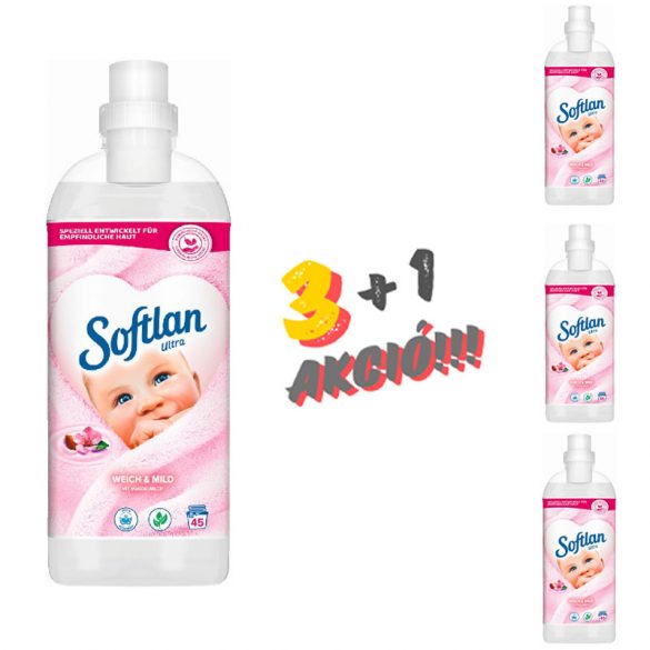 SOFTLAN Ultra Sensitive öblítő 1 liter 45 mosás  3+1 Akció! ZT-8927217A